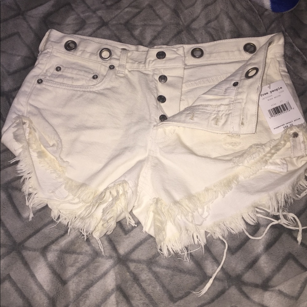Worn white free people shorts